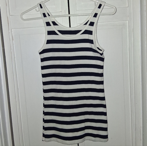 Merona Navy and White Striped Tank Top - Picture 1 of 3